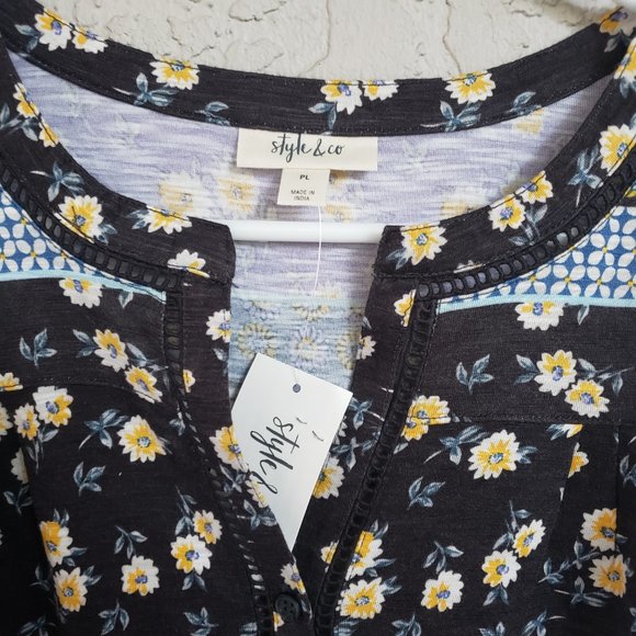 ♥ 2x$25 - Style & Co Long Sleeve Multiprint - Picture 3 of 5